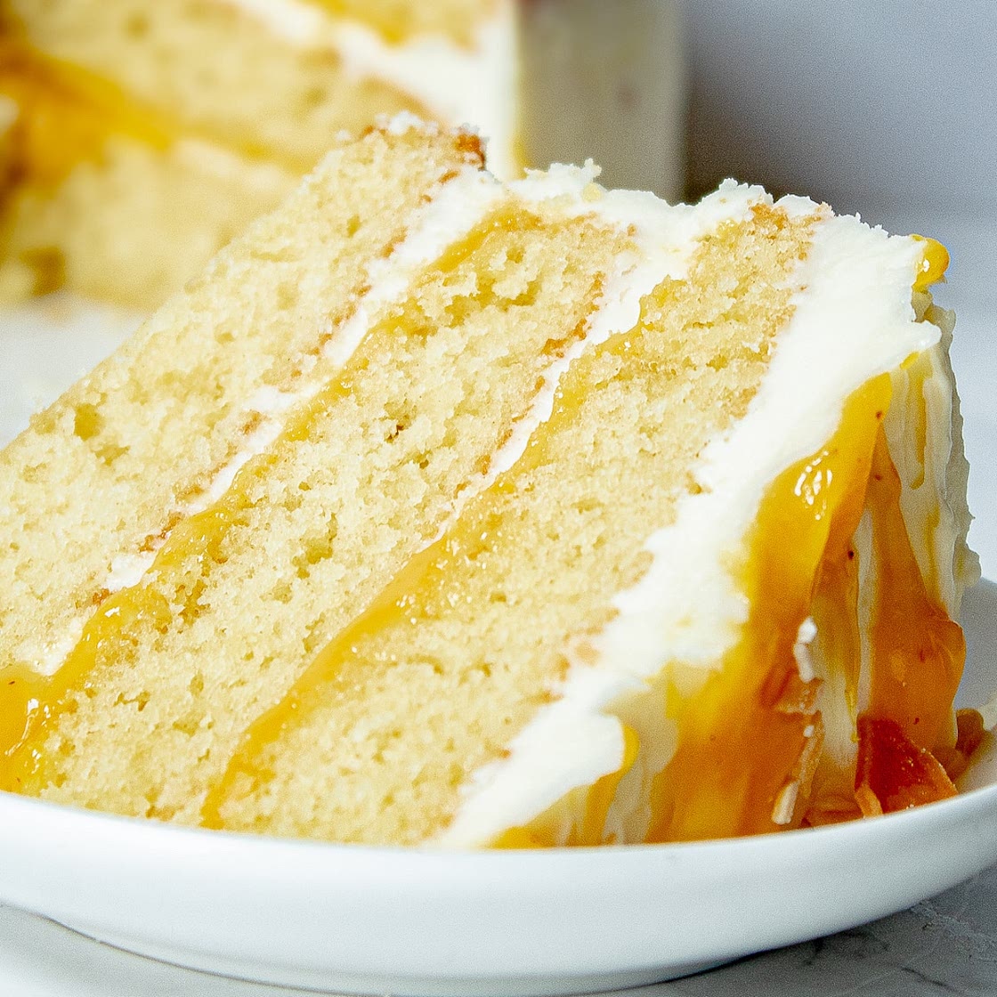 Passionfruit Cake with White Chocolate Swiss Meringue Buttercream
