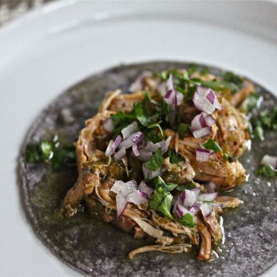 Slow-Cooker Chicken Tomatillo Tacos Recipe