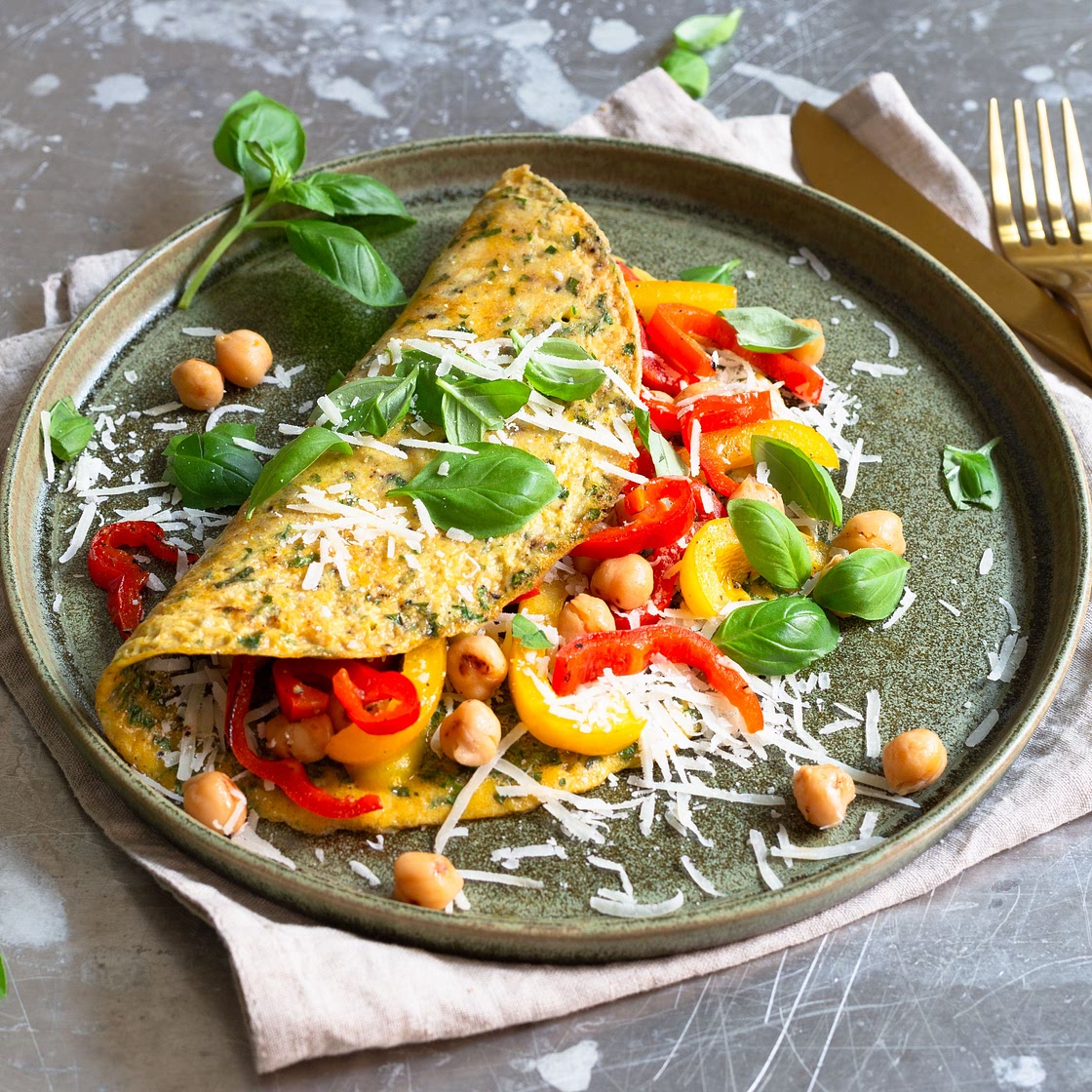 Paprika-Omelette mit Kräutern