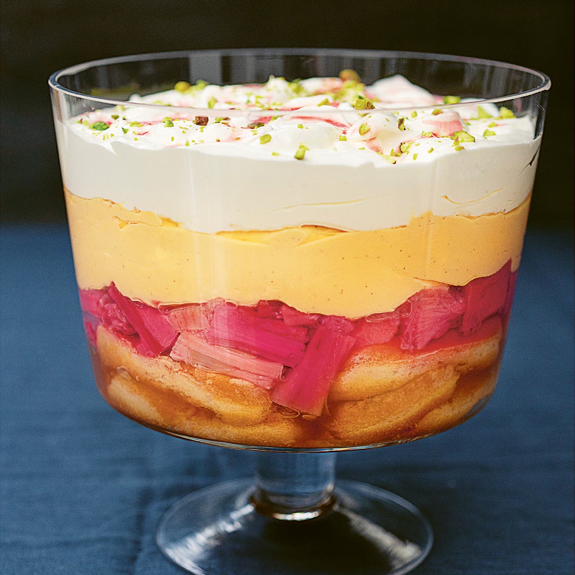 Rhubarb and Custard Trifle