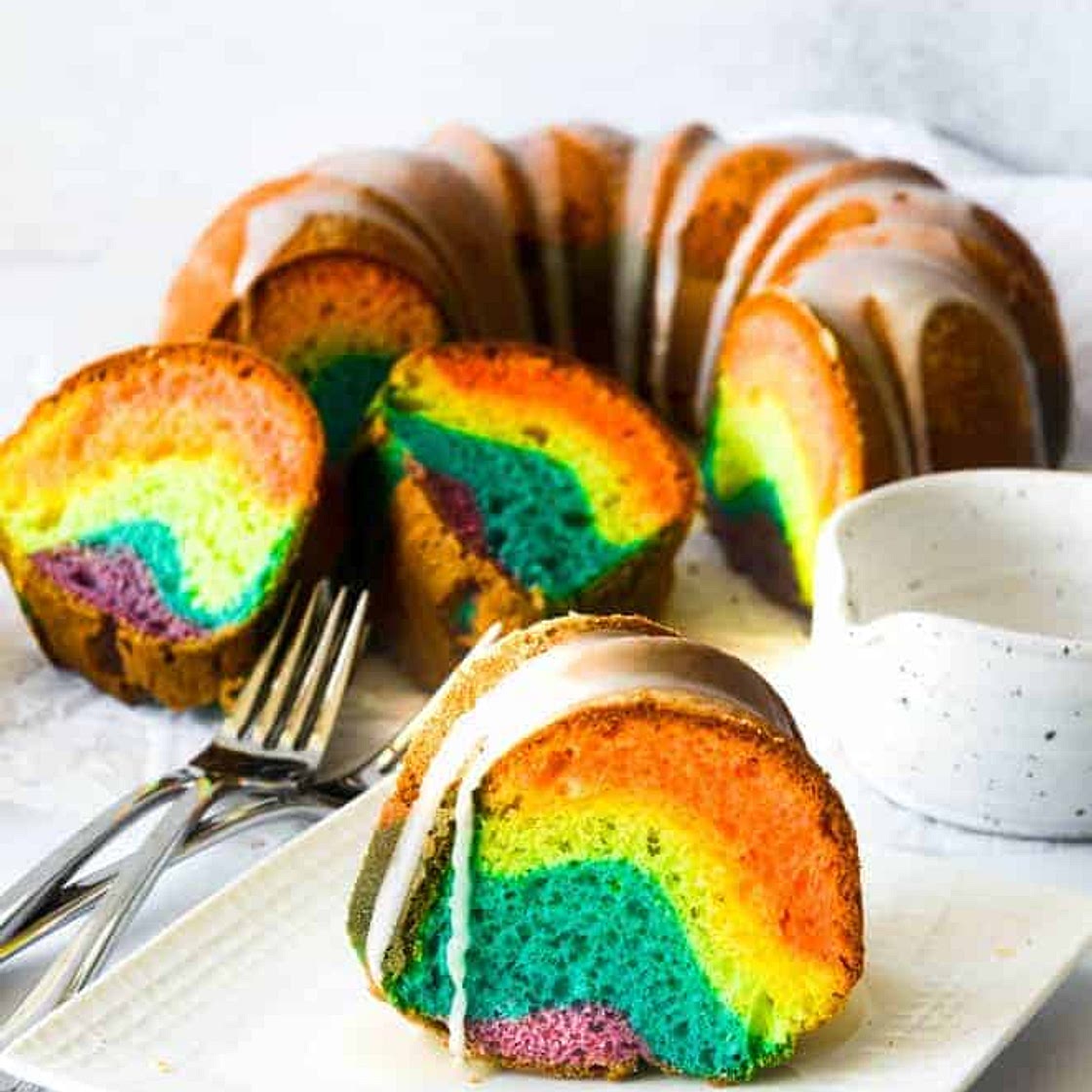 Rainbow Bundt Cake (Using Boxed Cake Mix!)