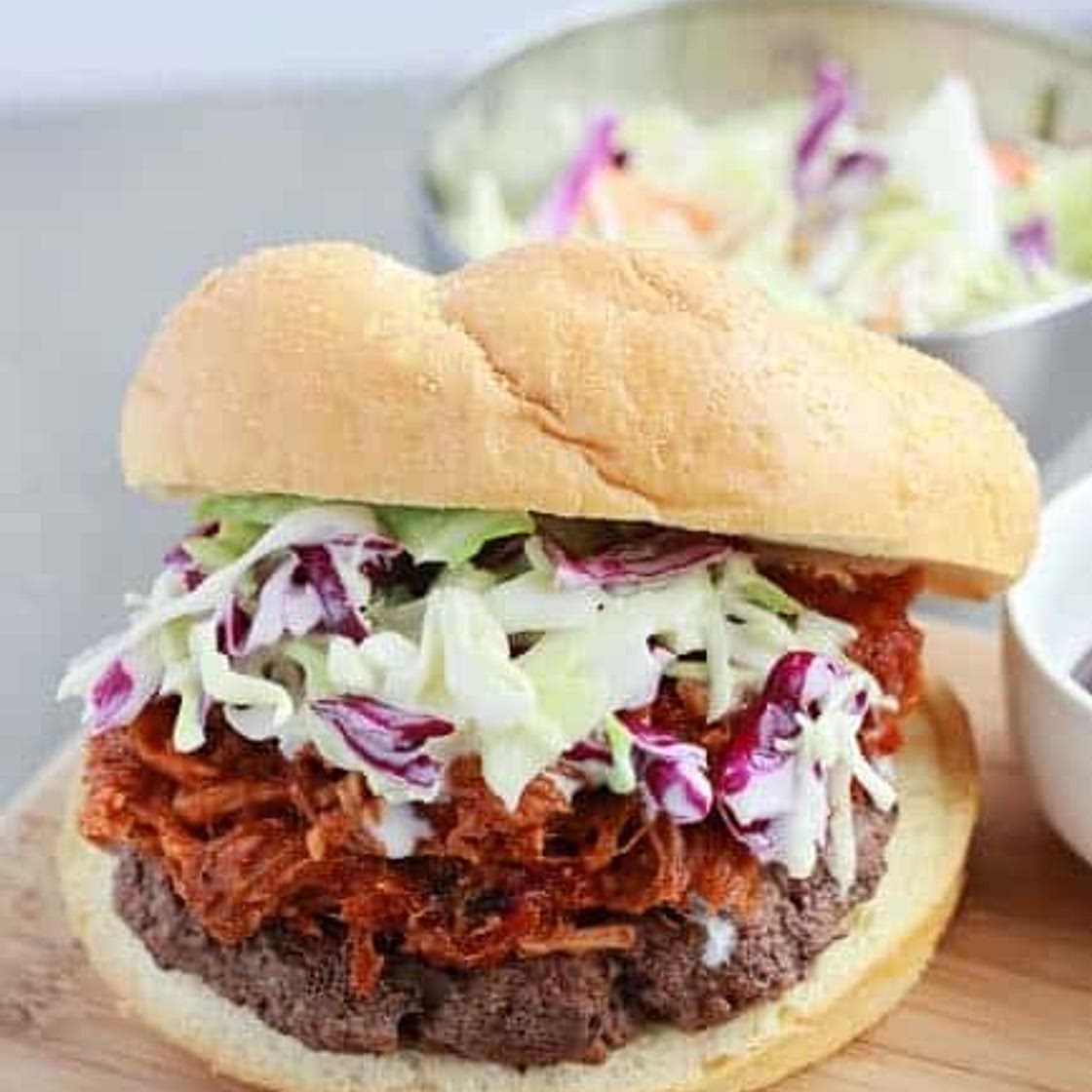 BBQ Pork Burger with Coleslaw