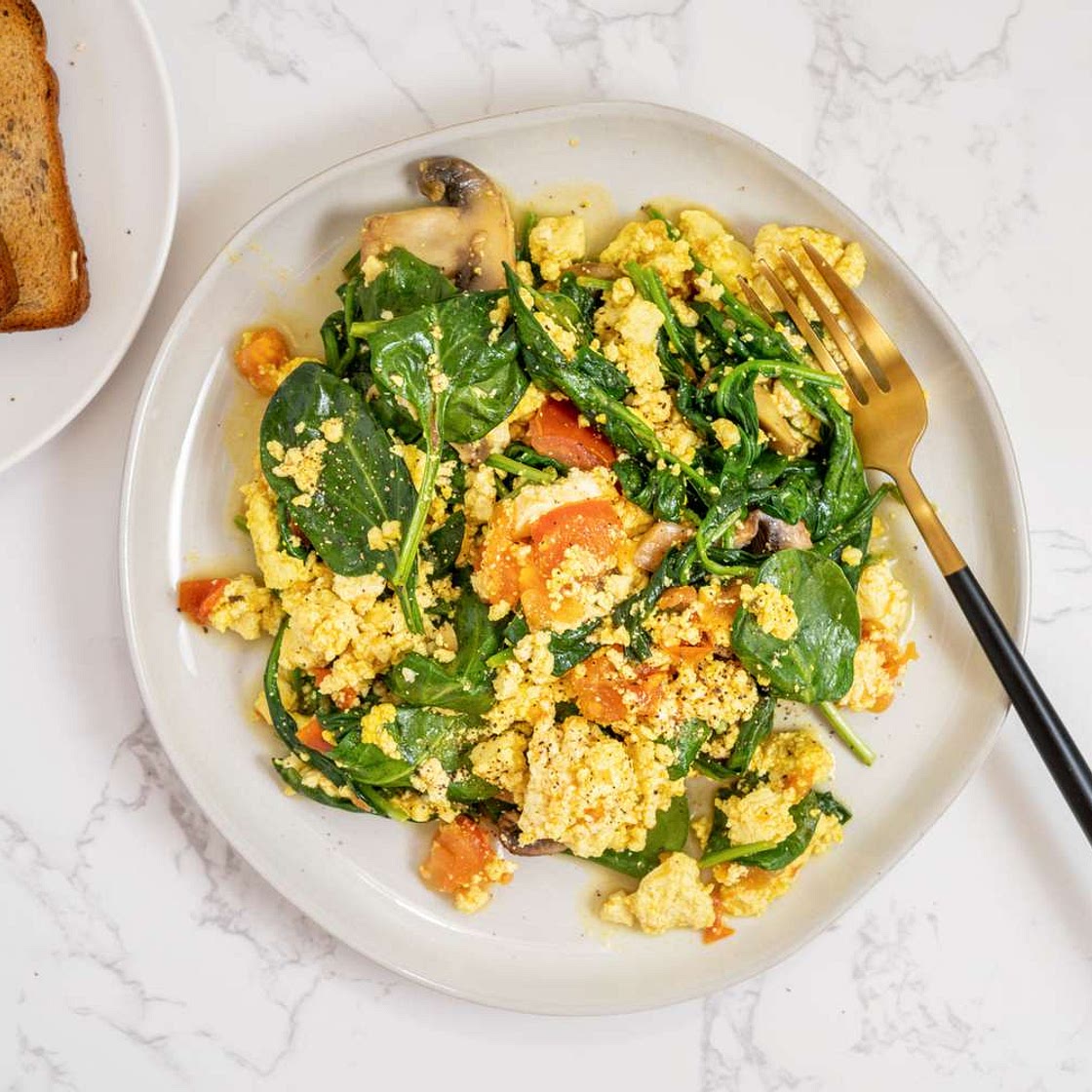 Vegan Tofu Scramble With Spinach