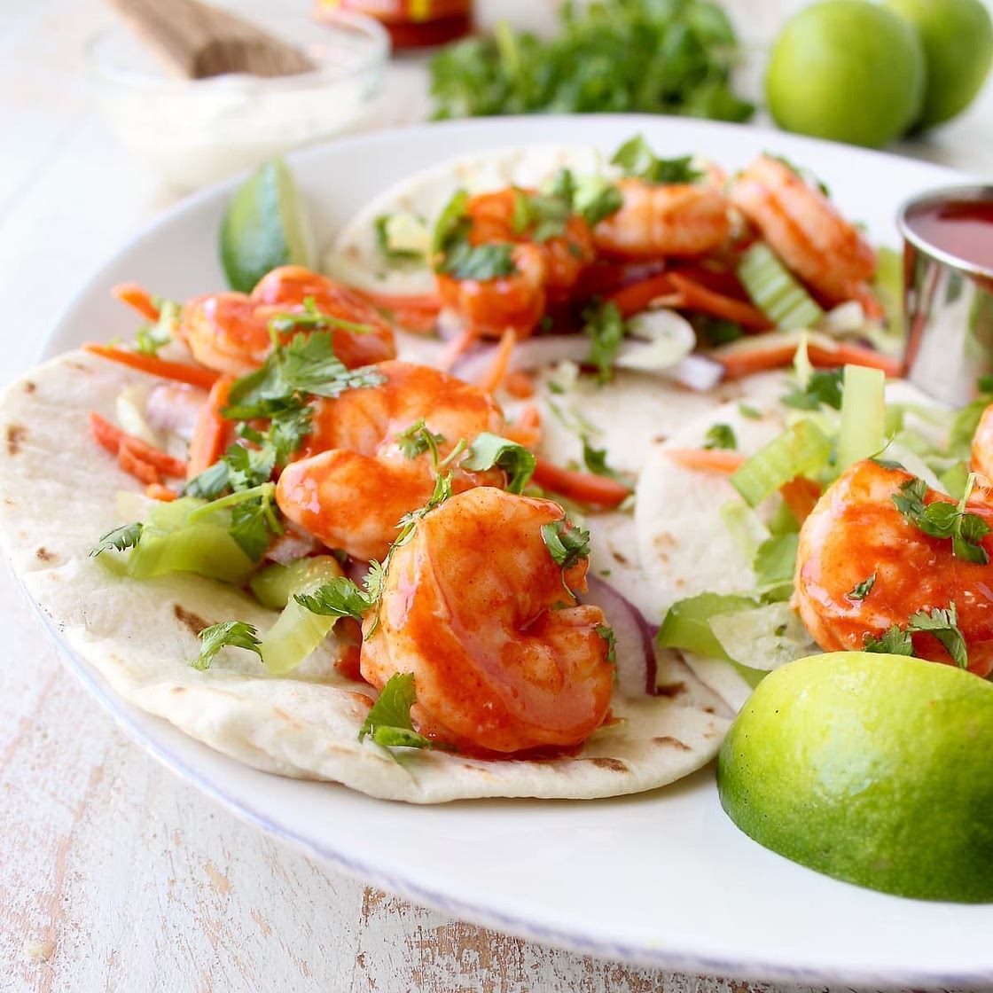 Buffalo Shrimp Tacos