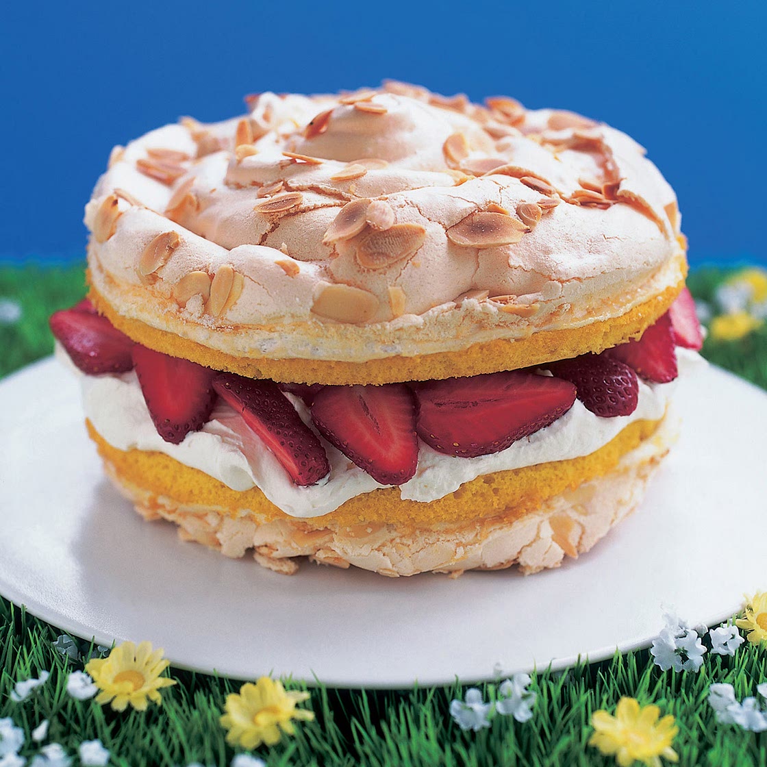Strawberry Meringue Layer Cake