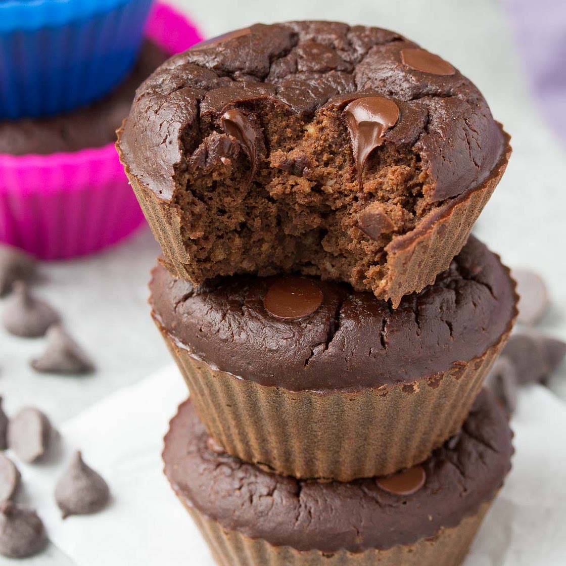 Chocolate Black Bean Blender Muffins {High Protein}