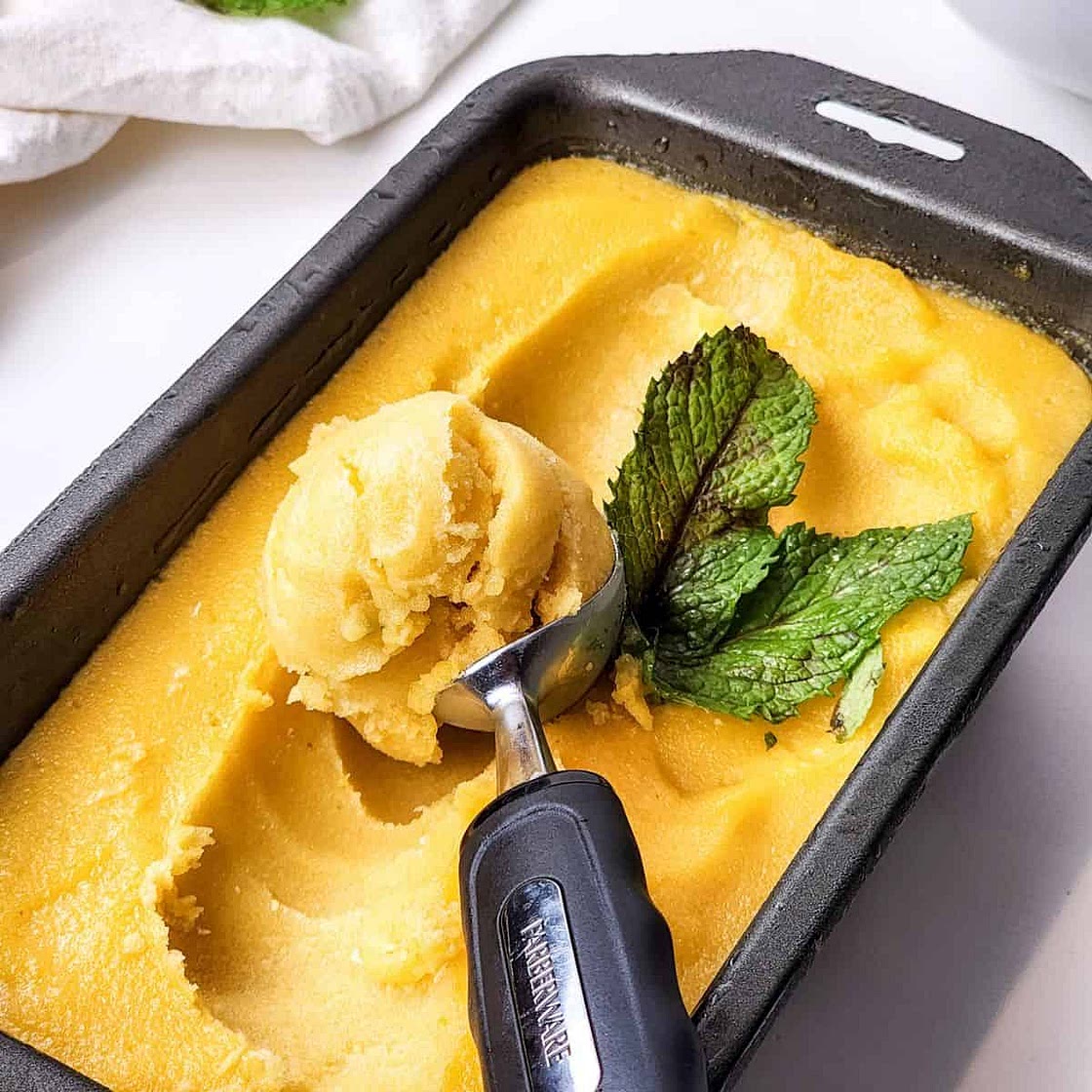 Peach Sorbet Recipe (3 Ingredients, No Churn)