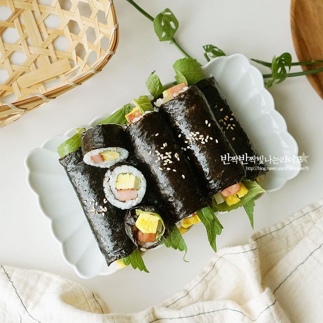 스팸김밥 만들기 스팸 꼬마김밥 만들기 김밥맛있게싸는법