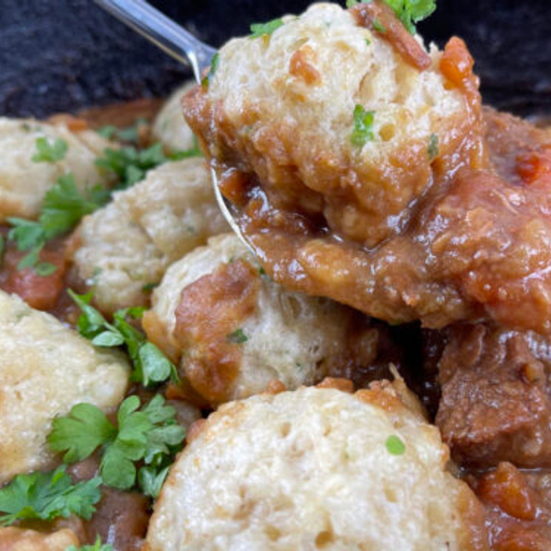 Slow Cooker Beef Stew and Dumplings