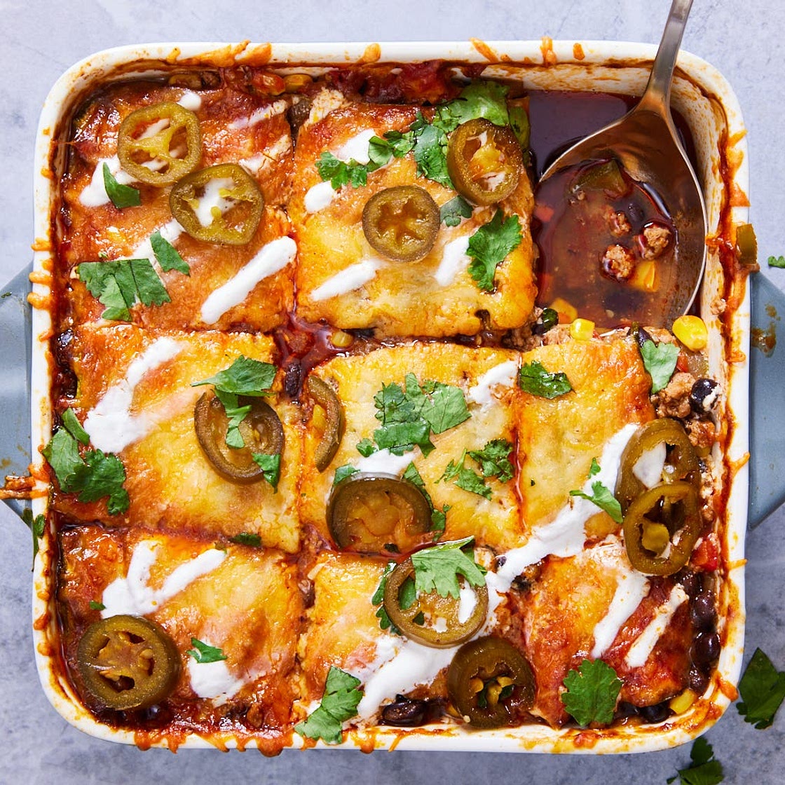 Turkey Zucchini Enchilada Casserole