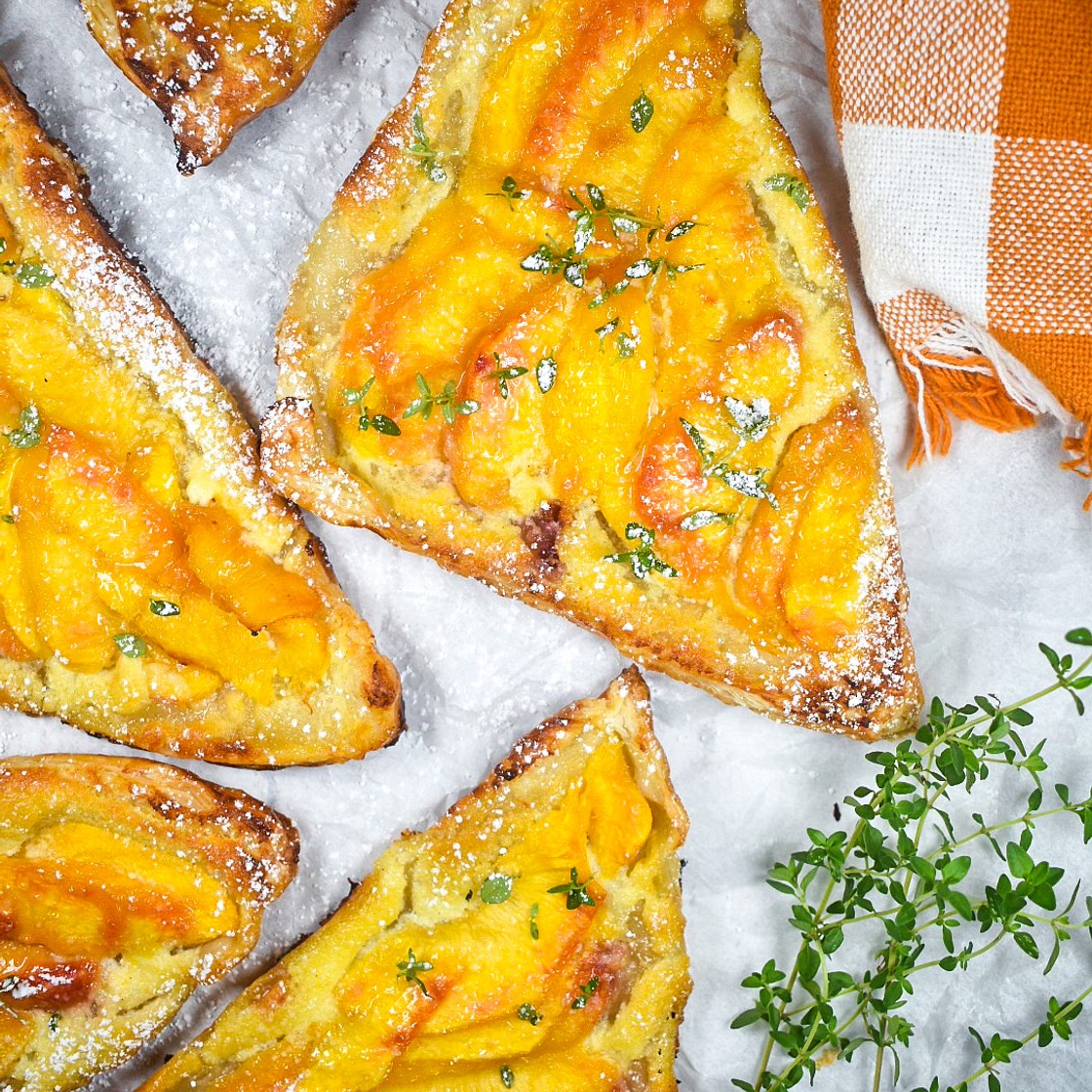 Peach and Mascarpone Pastries for National Peach Month