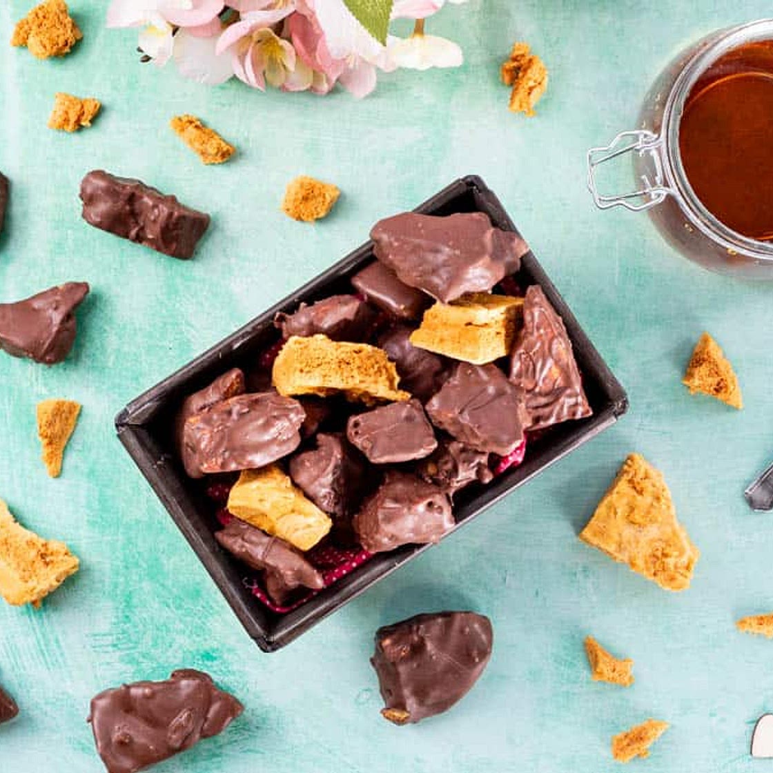 Chocolate Cinder Toffee - Chocolate Dipped Honeycomb