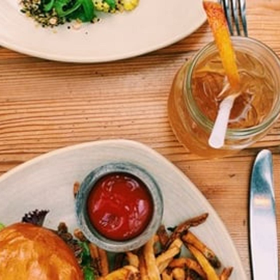 Black Bean and Quinoa Burger + Cajun Fries