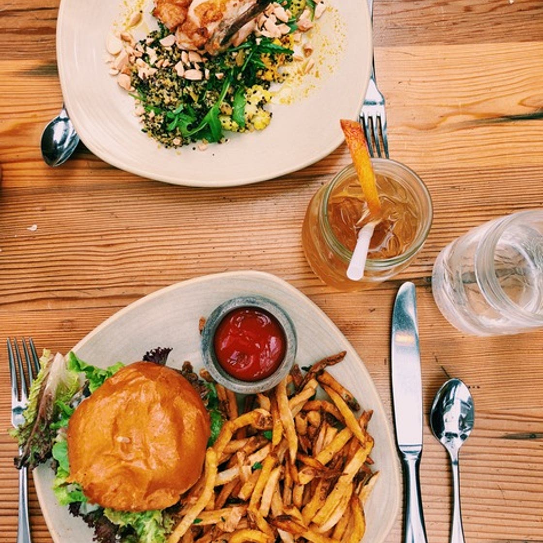 Black Bean and Quinoa Burger + Cajun Fries