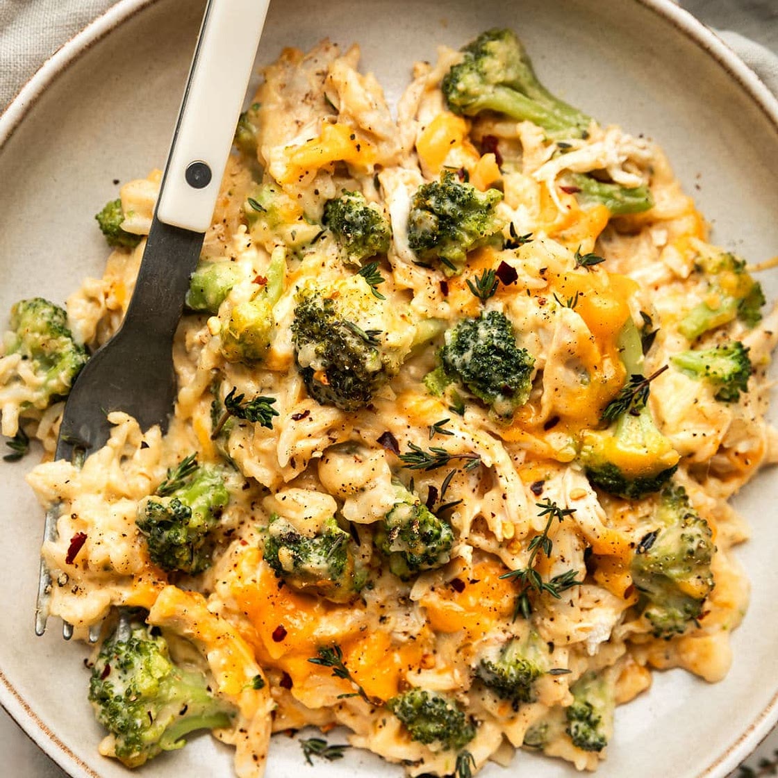 Cheesy Chicken Skillet with Broccoli and Rice