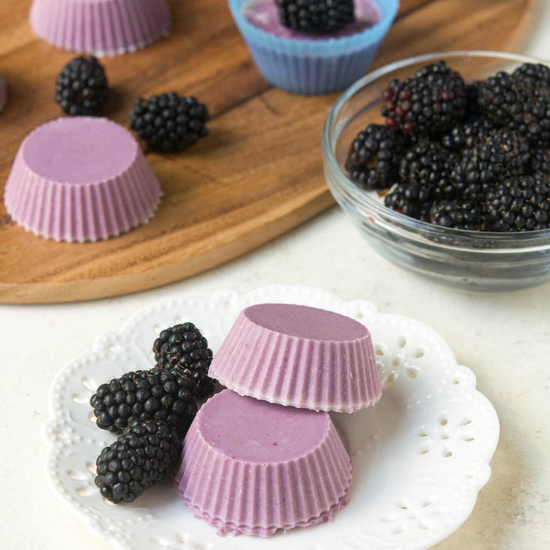 Keto Blackberry Coconut Butter Fat Bombs