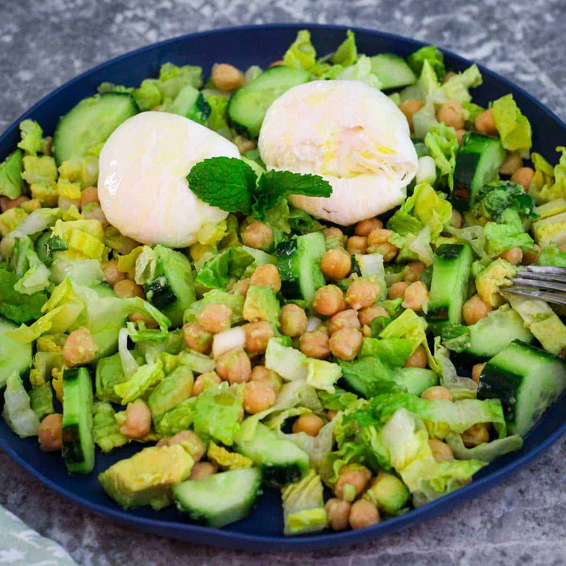 Chickpea and Cucumber Salad with Avocado and Burrata