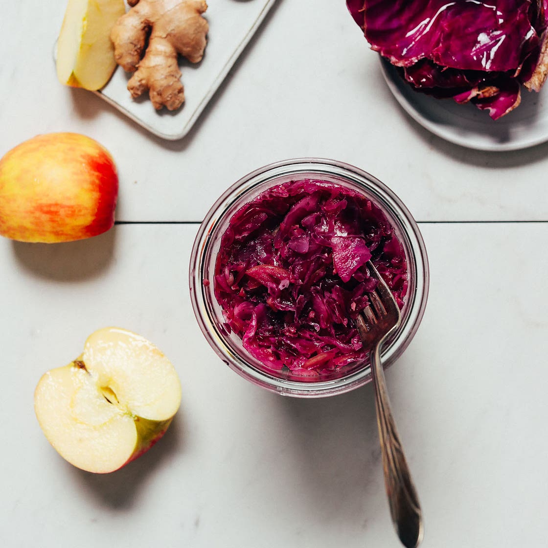 Gingery Apple Cabbage Sauerkraut