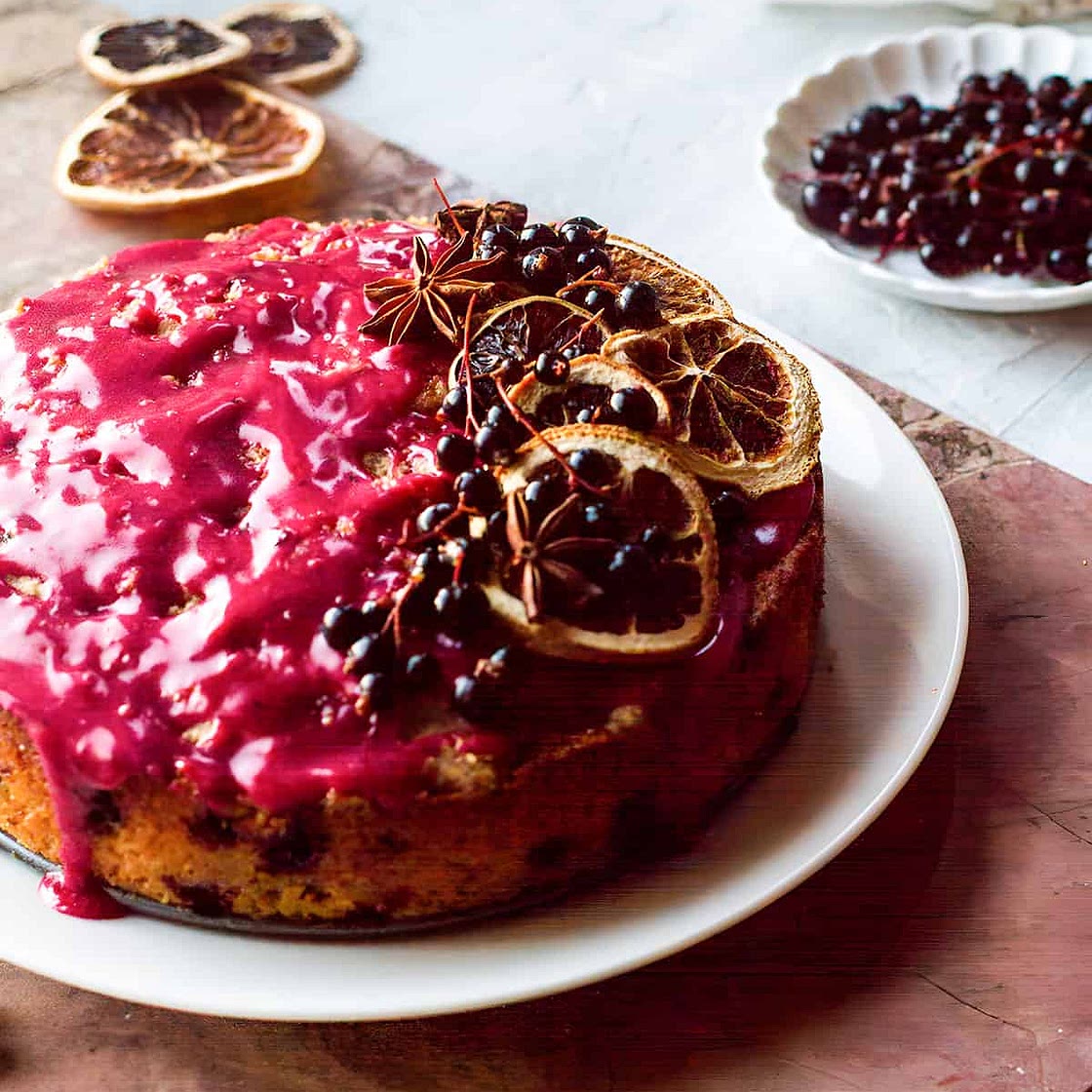 Simple Blackcurrant Coffee Cake with Crumb Top