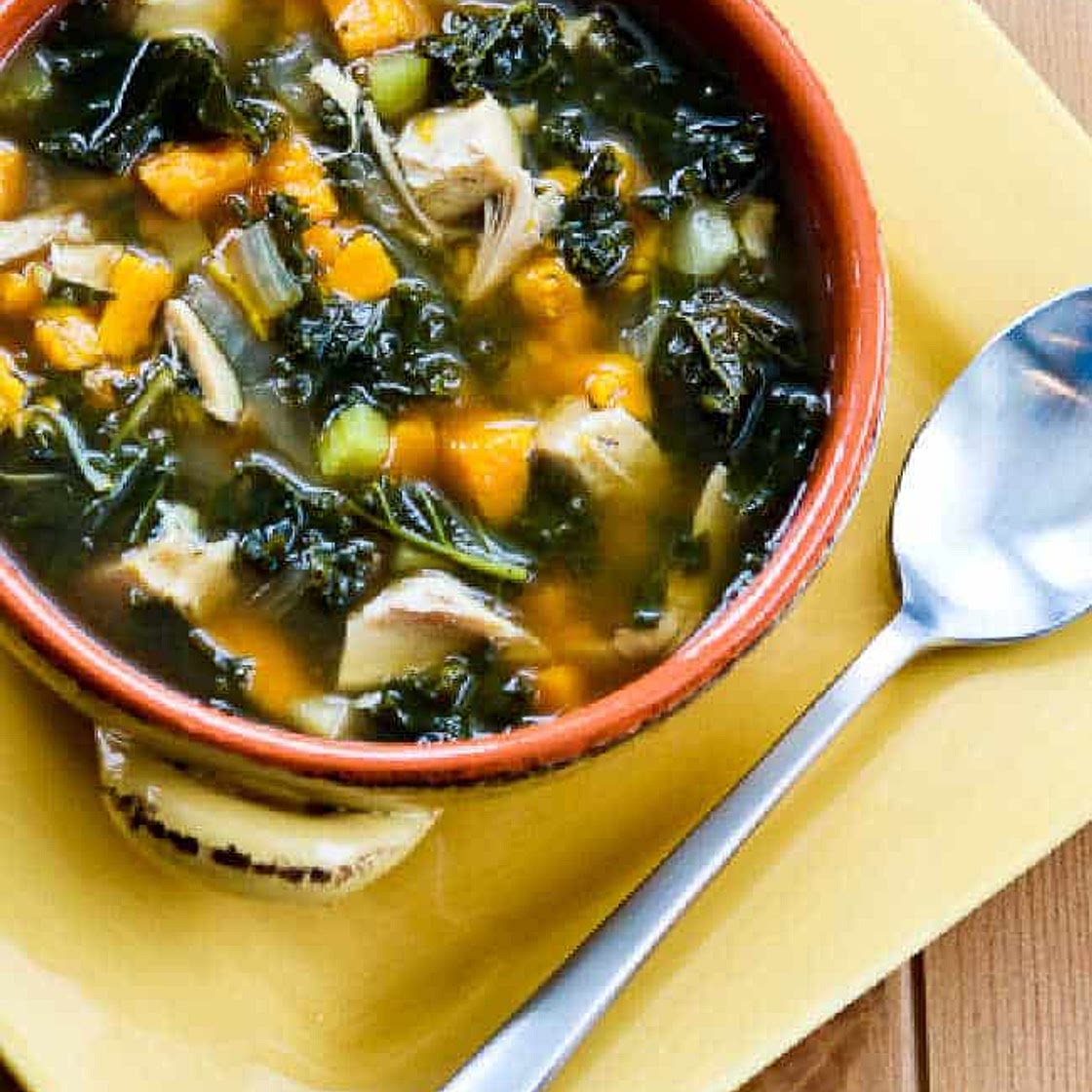 Turkey Kale Sweet Potato Soup (Slow Cooker)