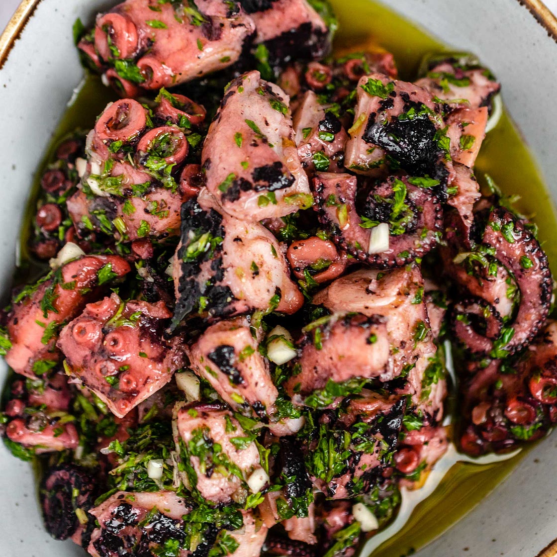 Qarnit bit-Tewm - Octopus with Garlic