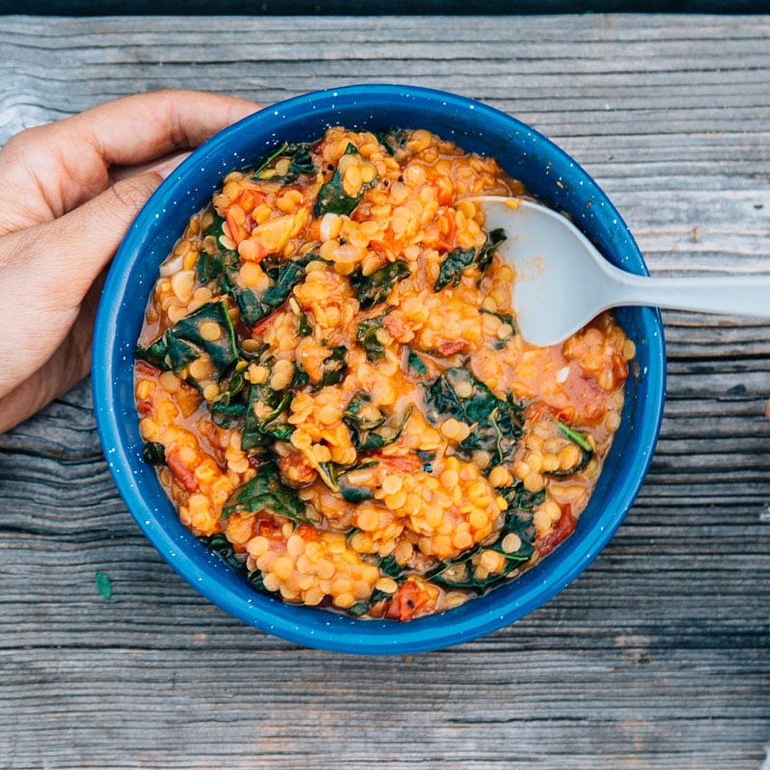 Coconut Red Lentil Stew with Kale