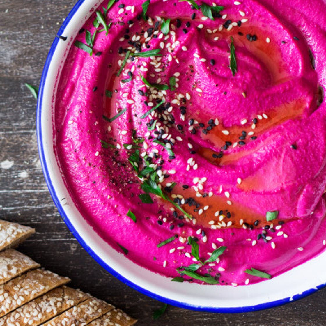 Vegan beet hummus