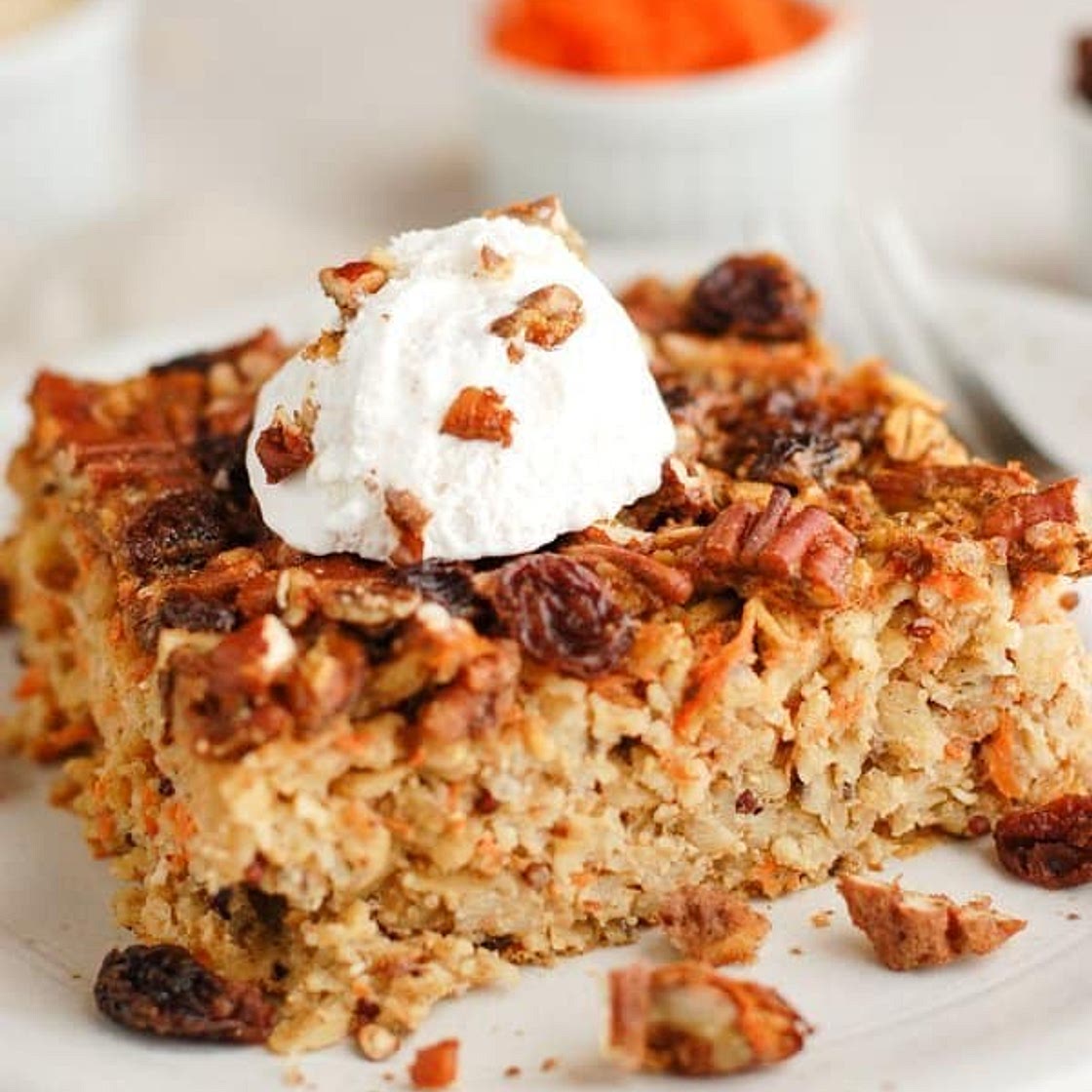 Healthy Carrot Cake Baked Oatmeal