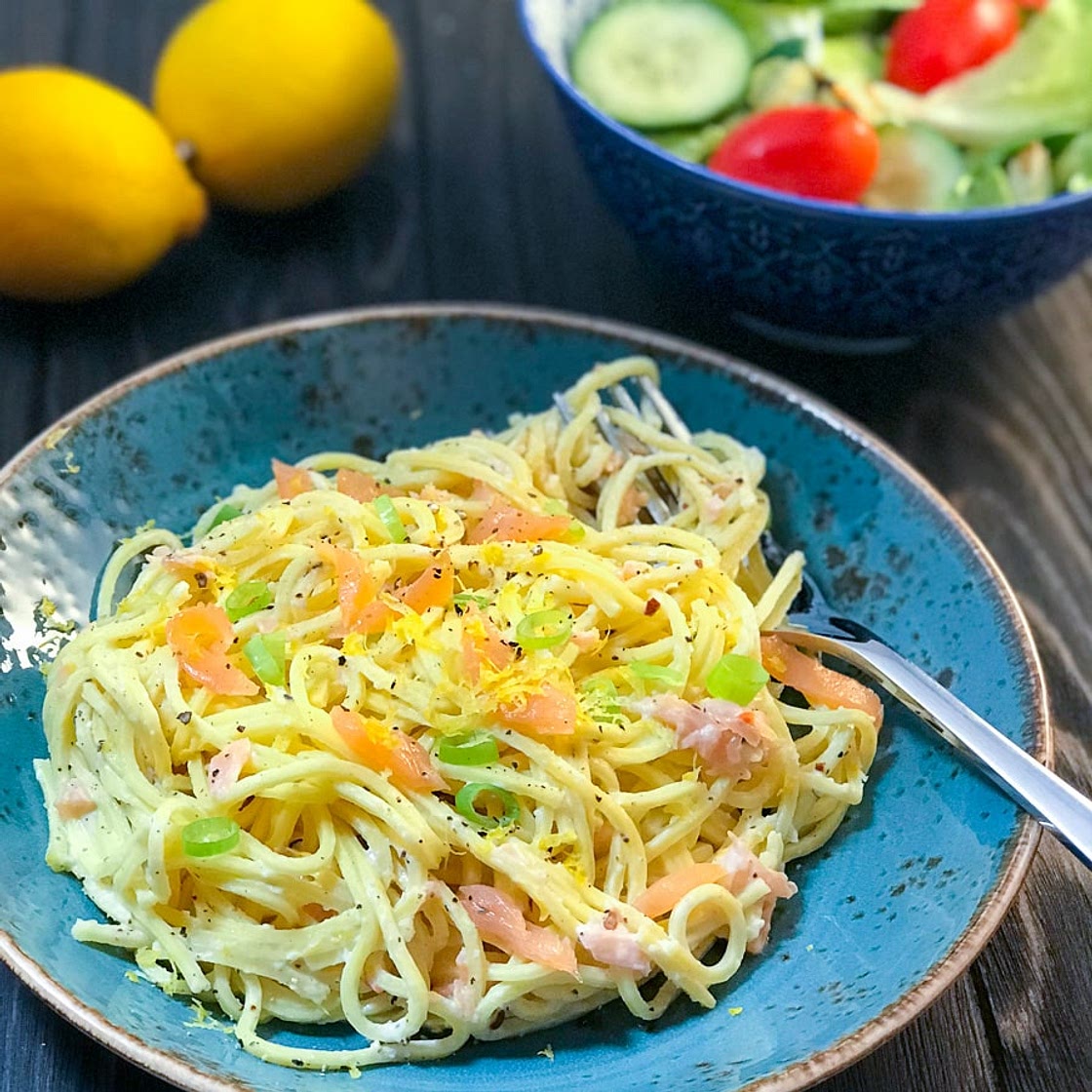 Creamy Smoked Salmon Spaghetti | Slimming & Weight Watchers Friendly