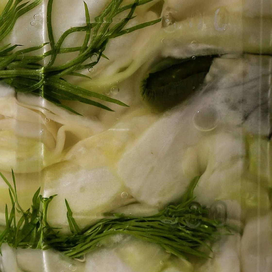 Roasted Jalapeno Sauerkraut with Dill and Garlic