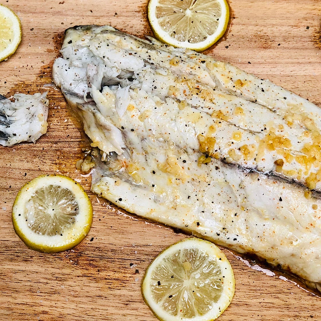 Lemon Garlic Baked Sea Bass