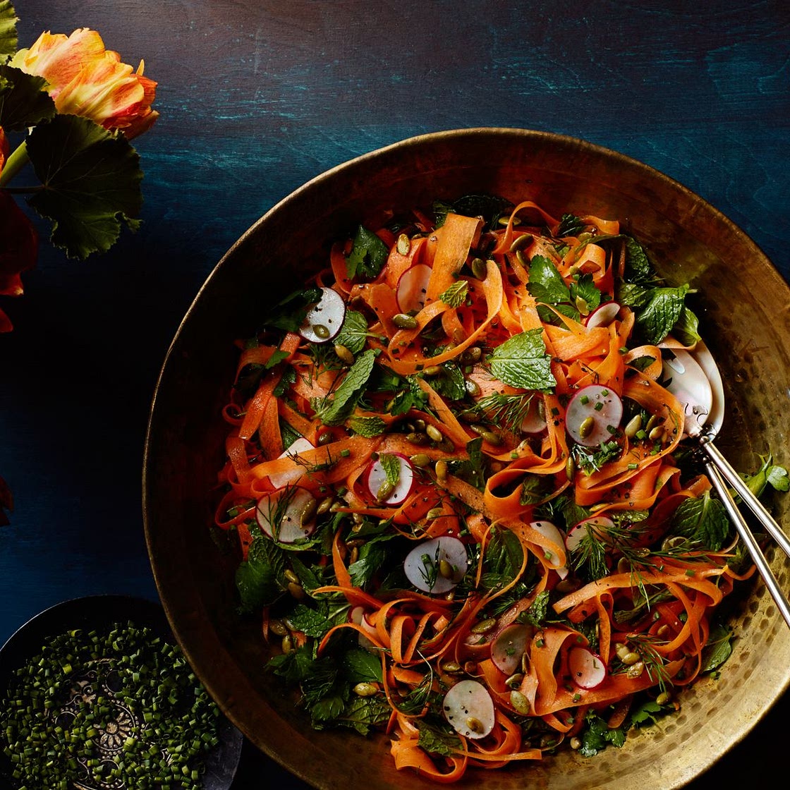 Shaved Carrot and Radish Salad With Herbs and Pumpkin Seeds