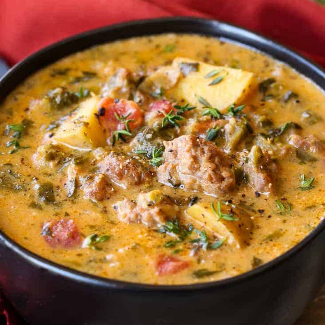 Creamy Potato Soup with Italian Sausage