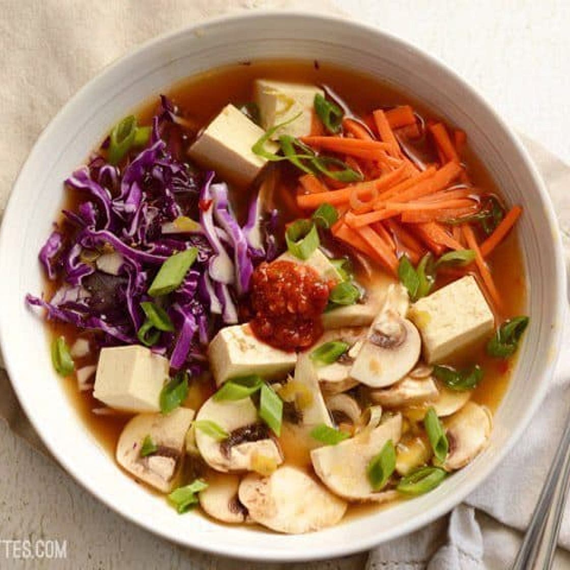 Easy Hot and Sour Soup with Vegetables and Tofu