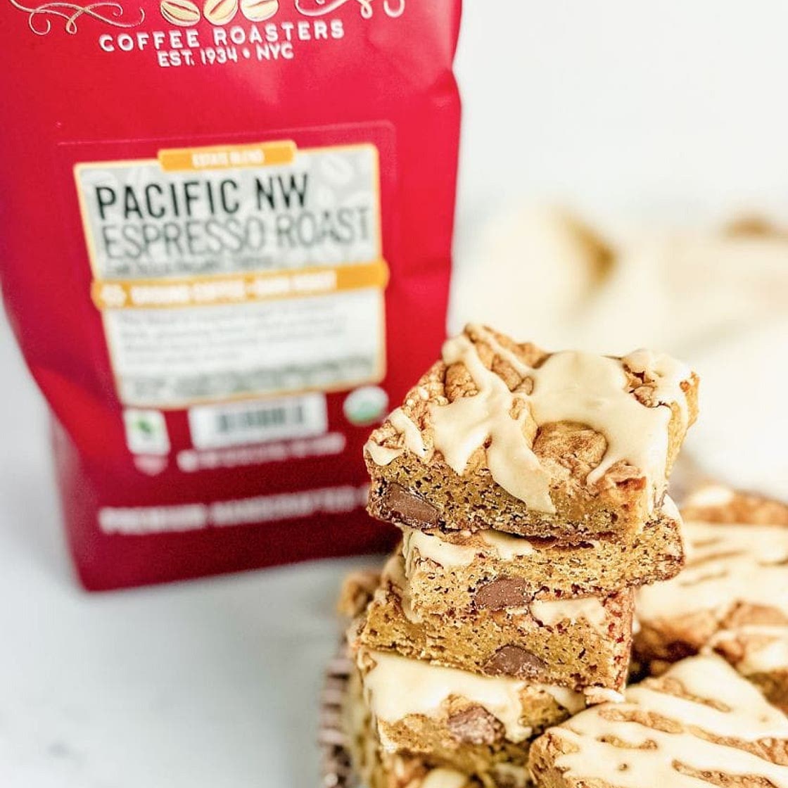 Mocha Chip Blondies with Coffee Glaze