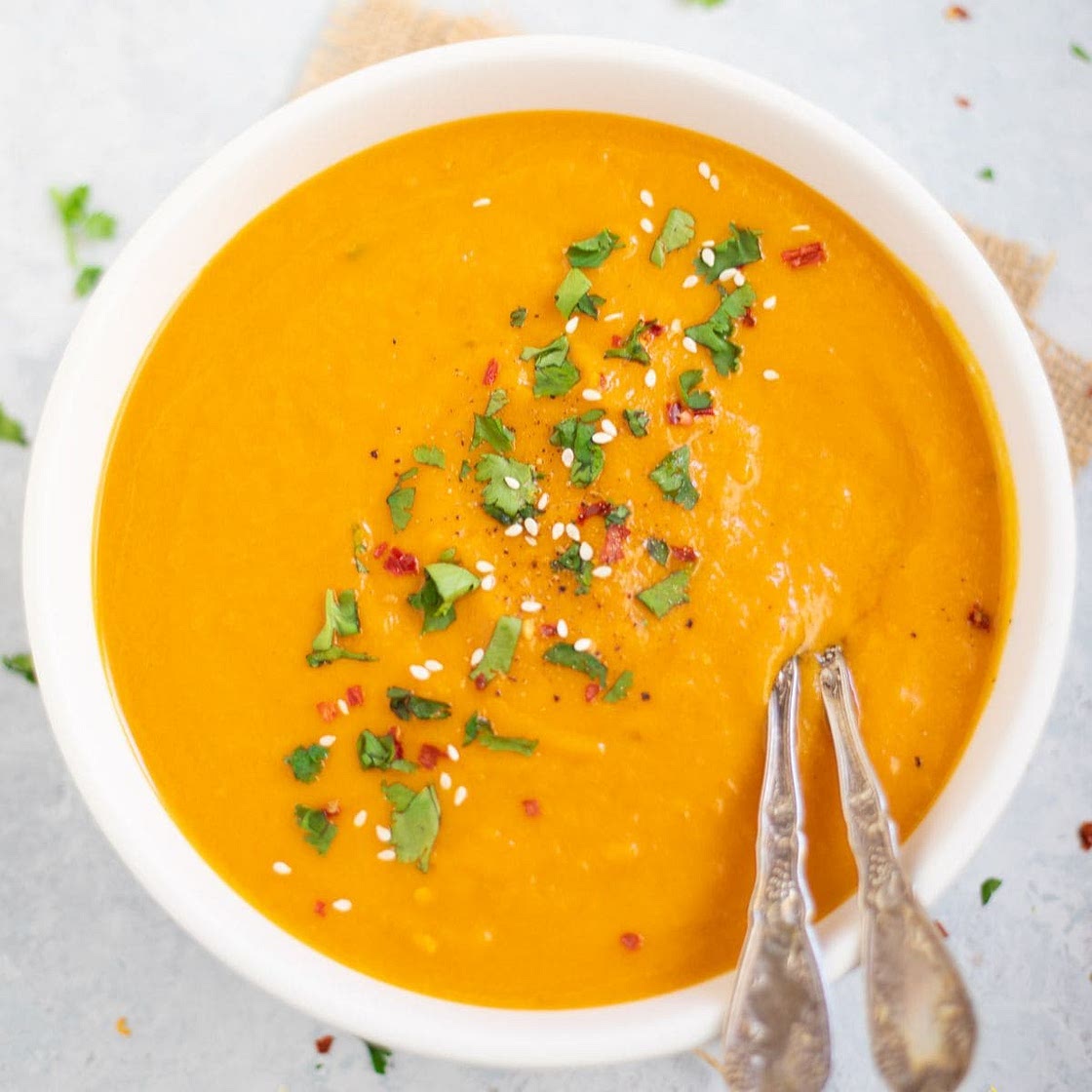 Instant Pot Carrot Soup with Ginger & Coconut Milk