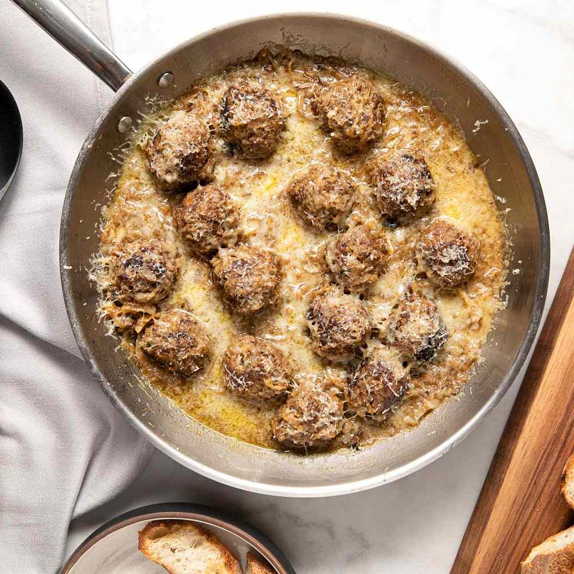 French Onion Meatballs