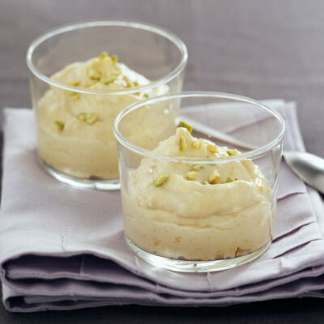 Mousse de ricotta aux abricots et aux pistaches