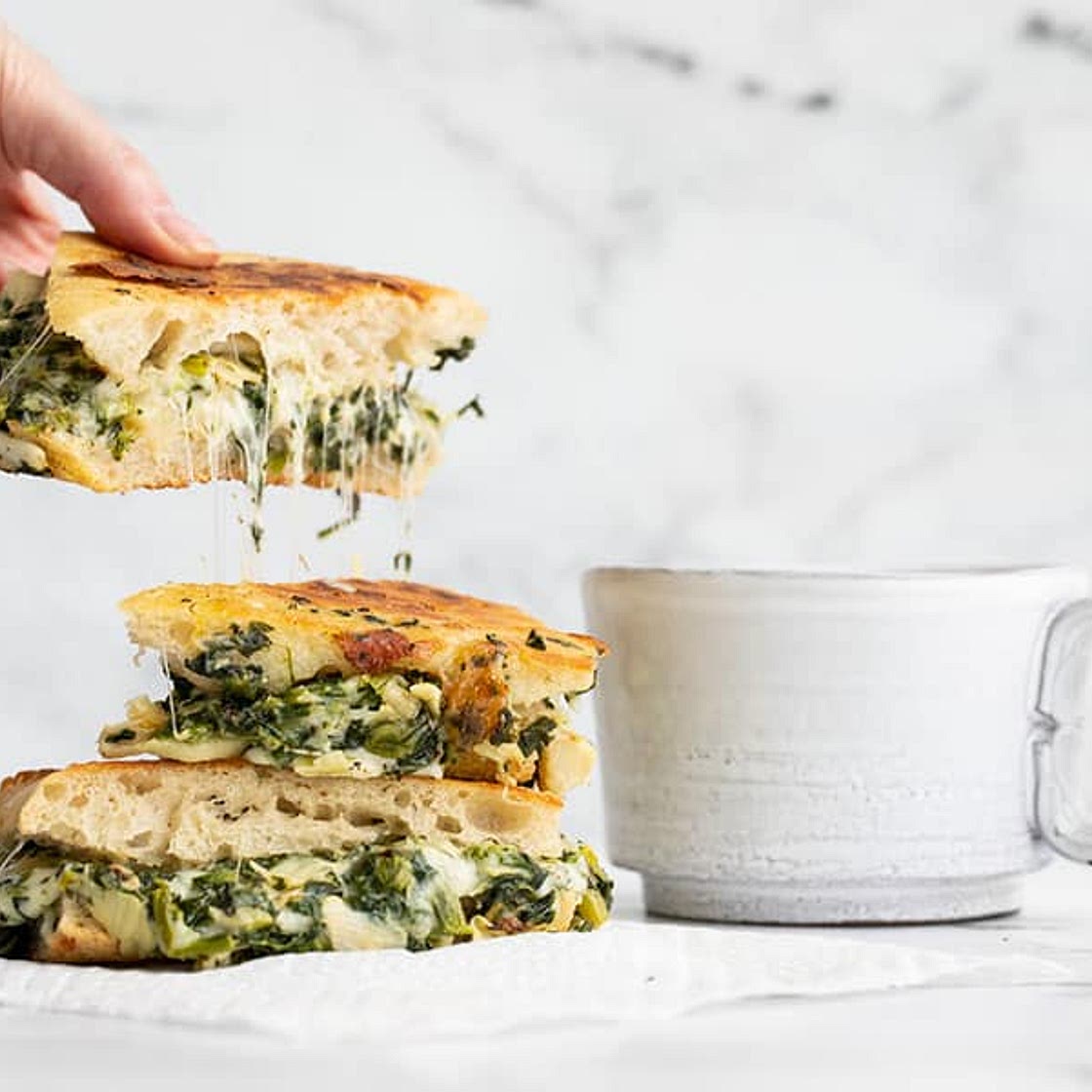 Spinach Artichoke Grilled Cheese