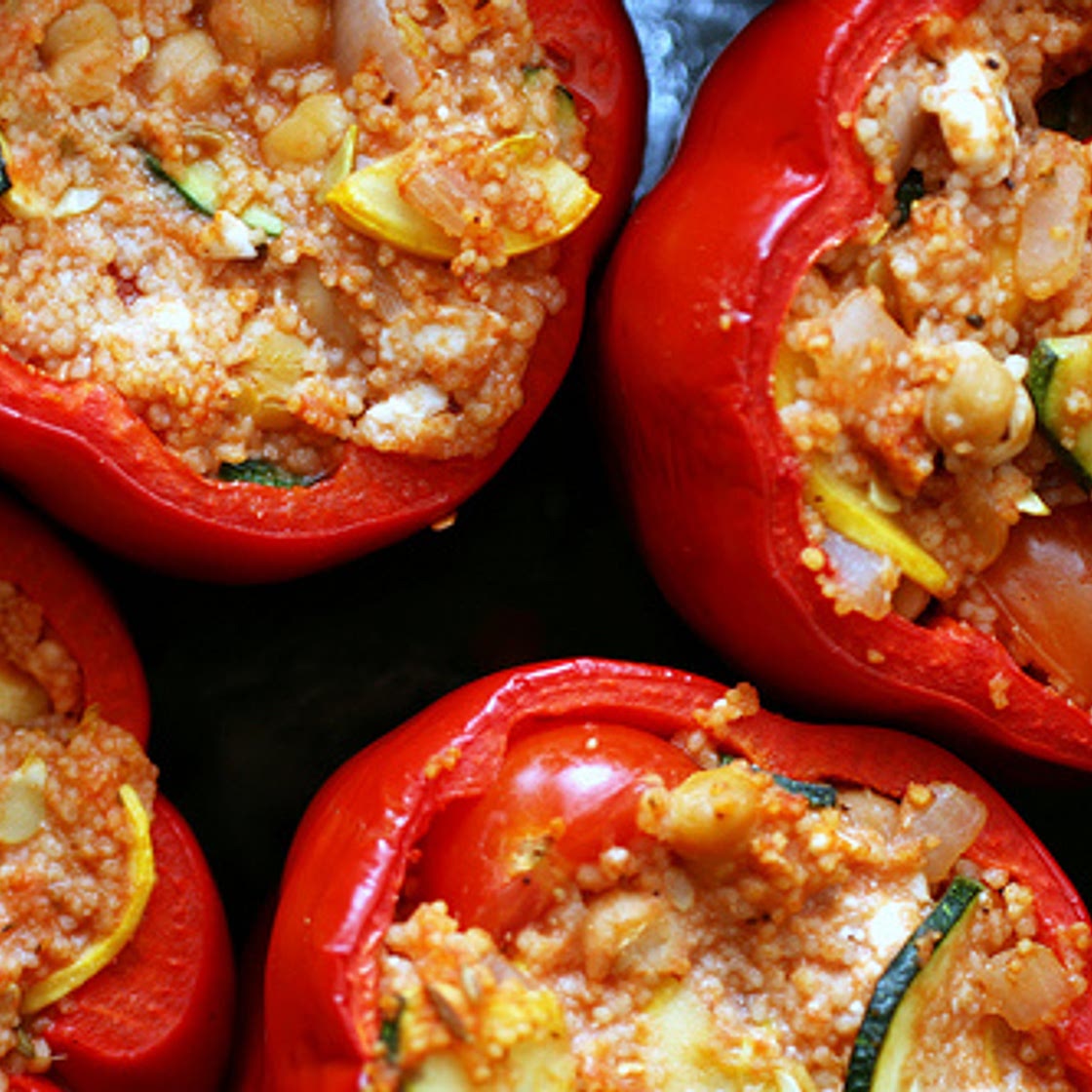 couscous and feta-stuffed peppers