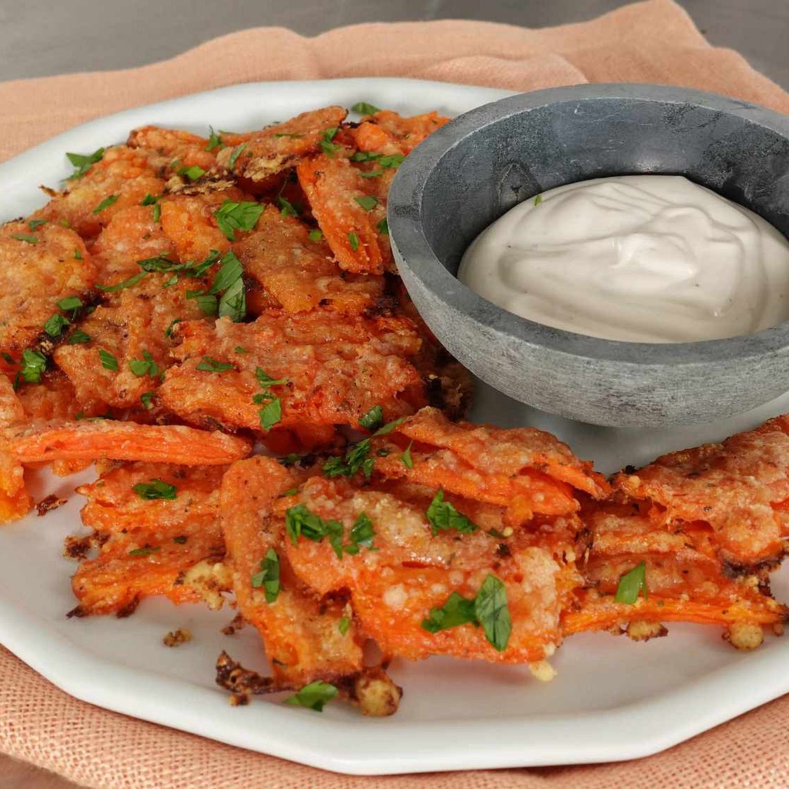 Crispy Parmesan Ranch Smashed Carrots