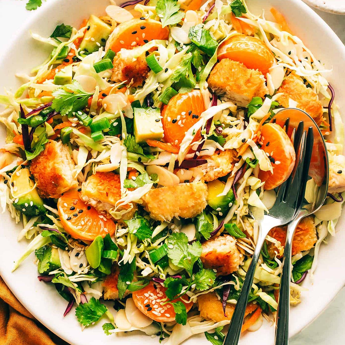 Crispy Coconut Chicken Salad with Sesame Vinaigrette