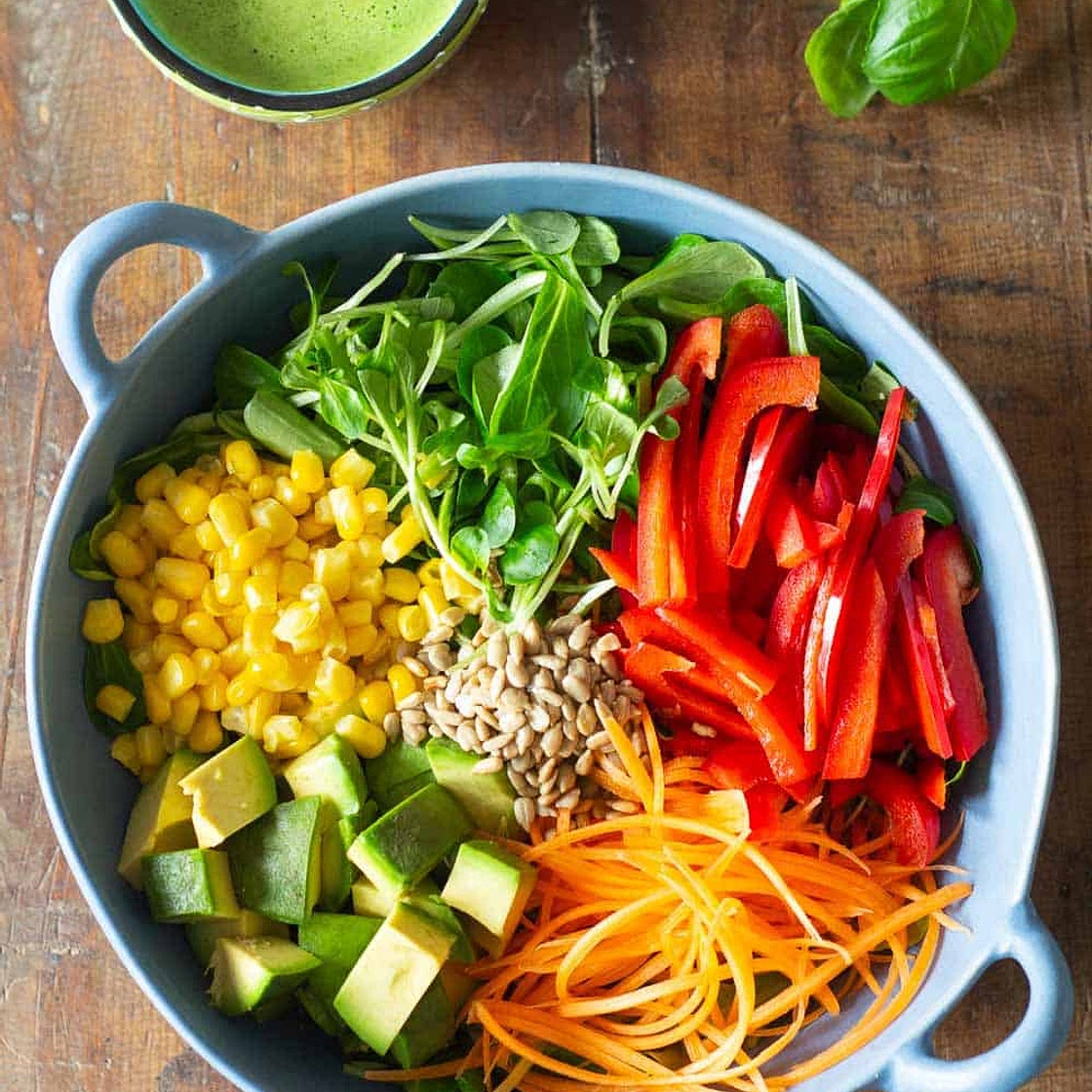 Summer Salad with Homemade Salad Dressing
