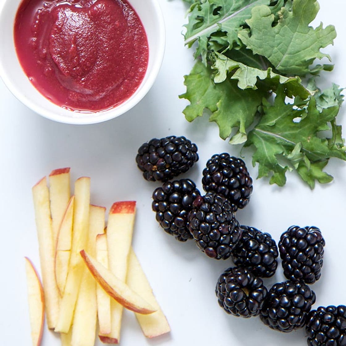 Blackberry + Kale + Apple Baby Food Puree (6+ months) - Baby Foode