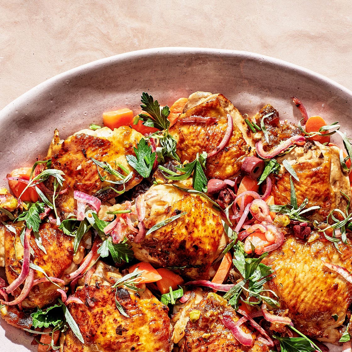 Olive-Brine-Marinated Chicken With Date Relish