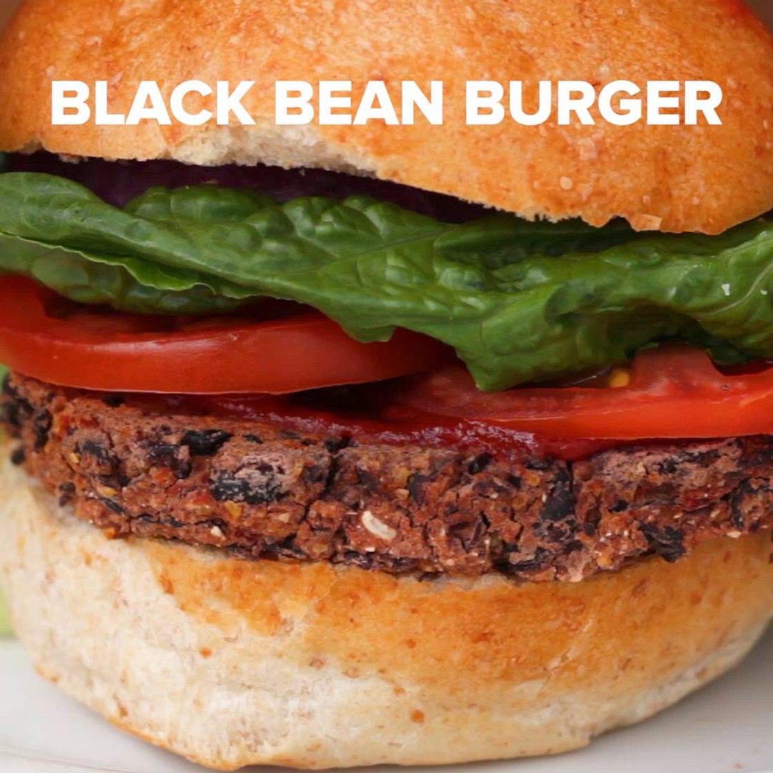 Black Bean & Roasted Red Pepper Veggie Burgers Recipe by Tasty