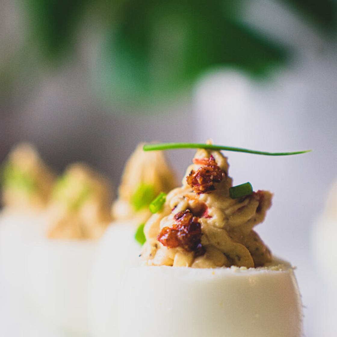 Chipotle Aioli Deviled Eggs with Chili Crisp | Keto, Low-Carb