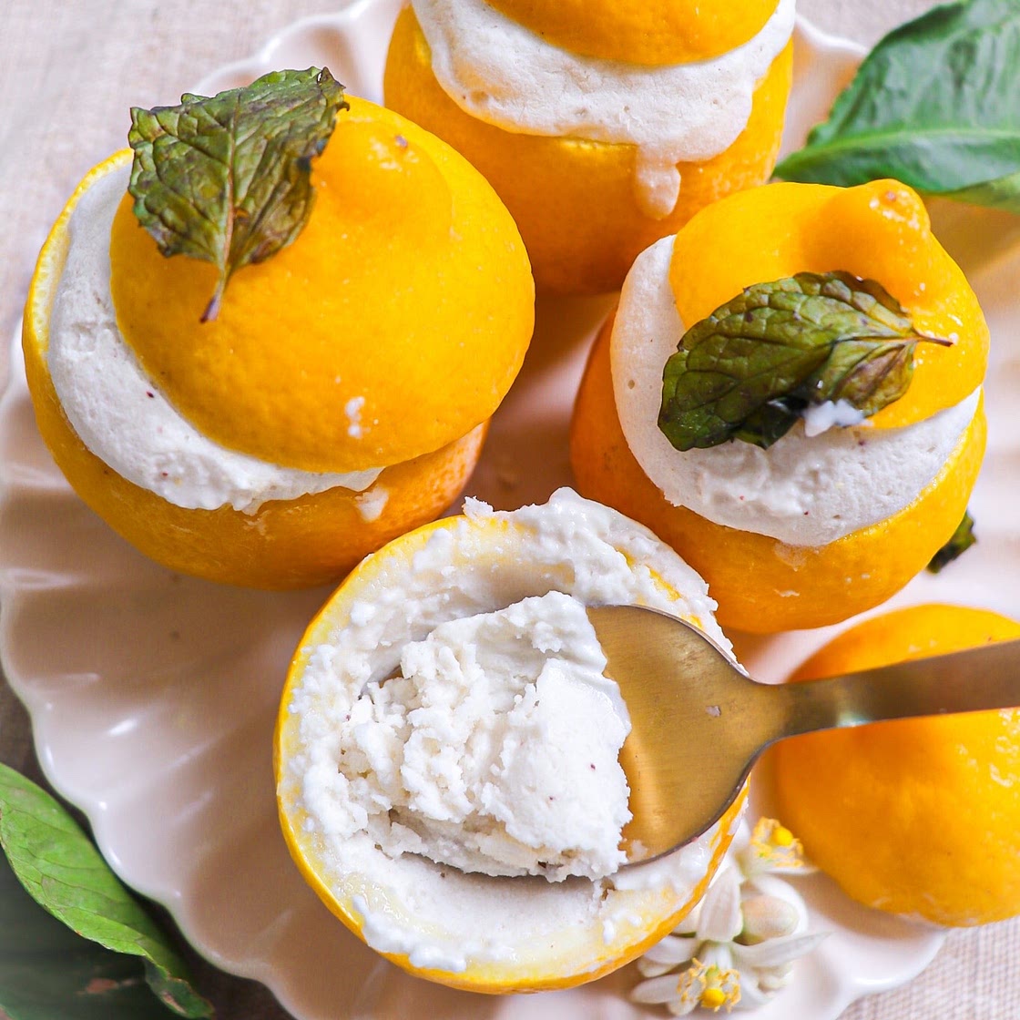 Creamy Lemon Cup Sorbet