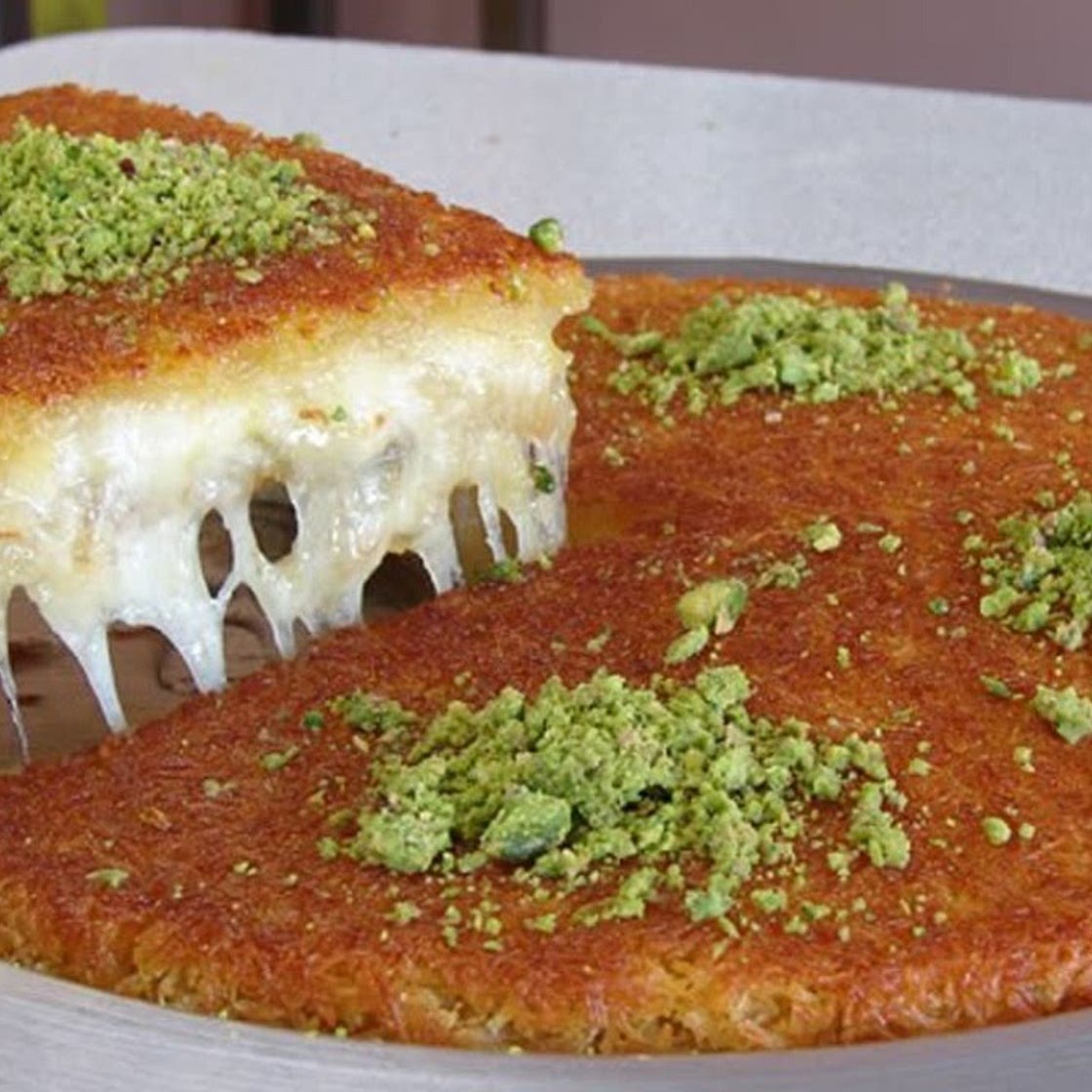 Kunefe (A Sweet Cheese Pastry made with Kadaifi)