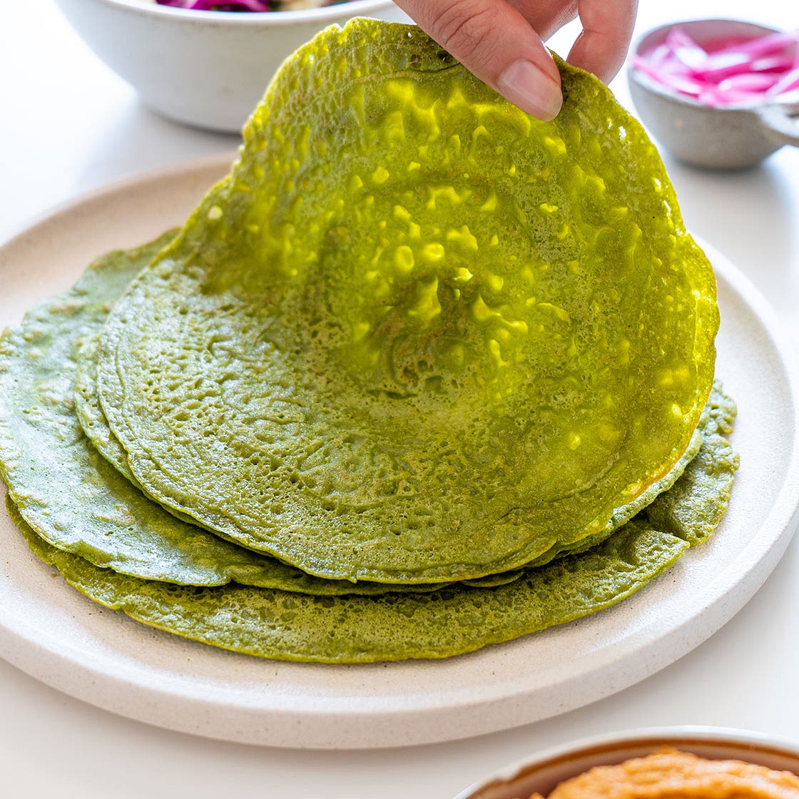 2-Ingredient Buckwheat Spinach Wraps (Gluten-Free)